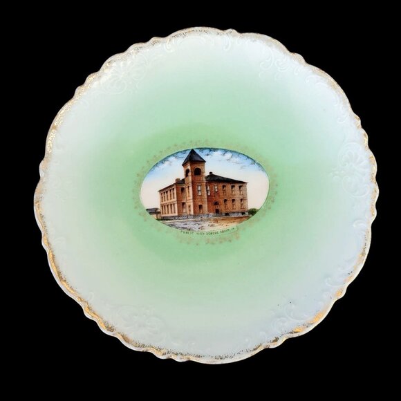 Antique Advertising Plate Wheelock Austria Powel Drug Adair Iowa High School 8" - Picture 1 of 8